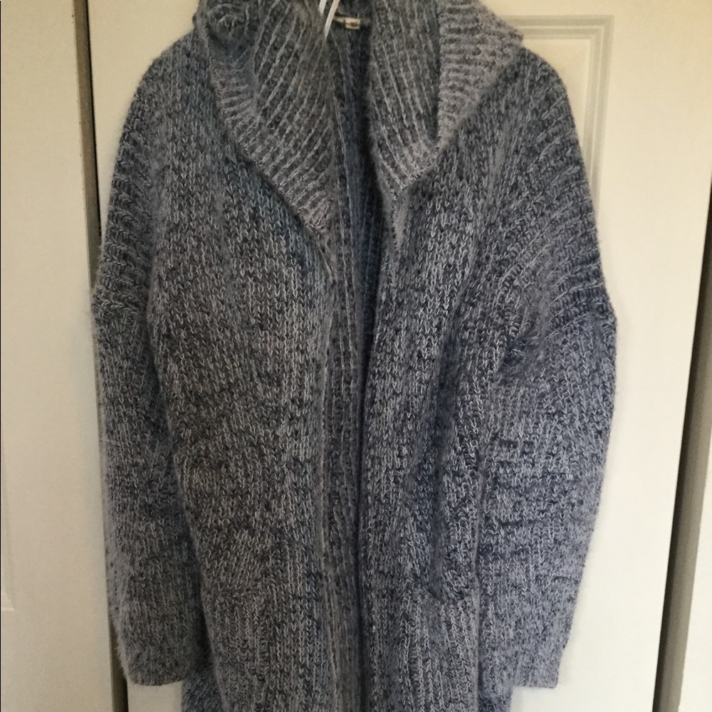 Hem & Thread Navy Blue Hood Duster Cardigan Sz M/L
